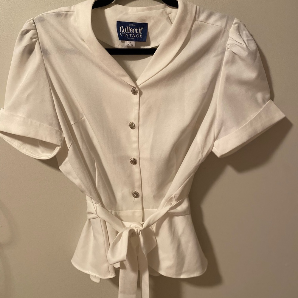 White Peplum Collectif Blouse